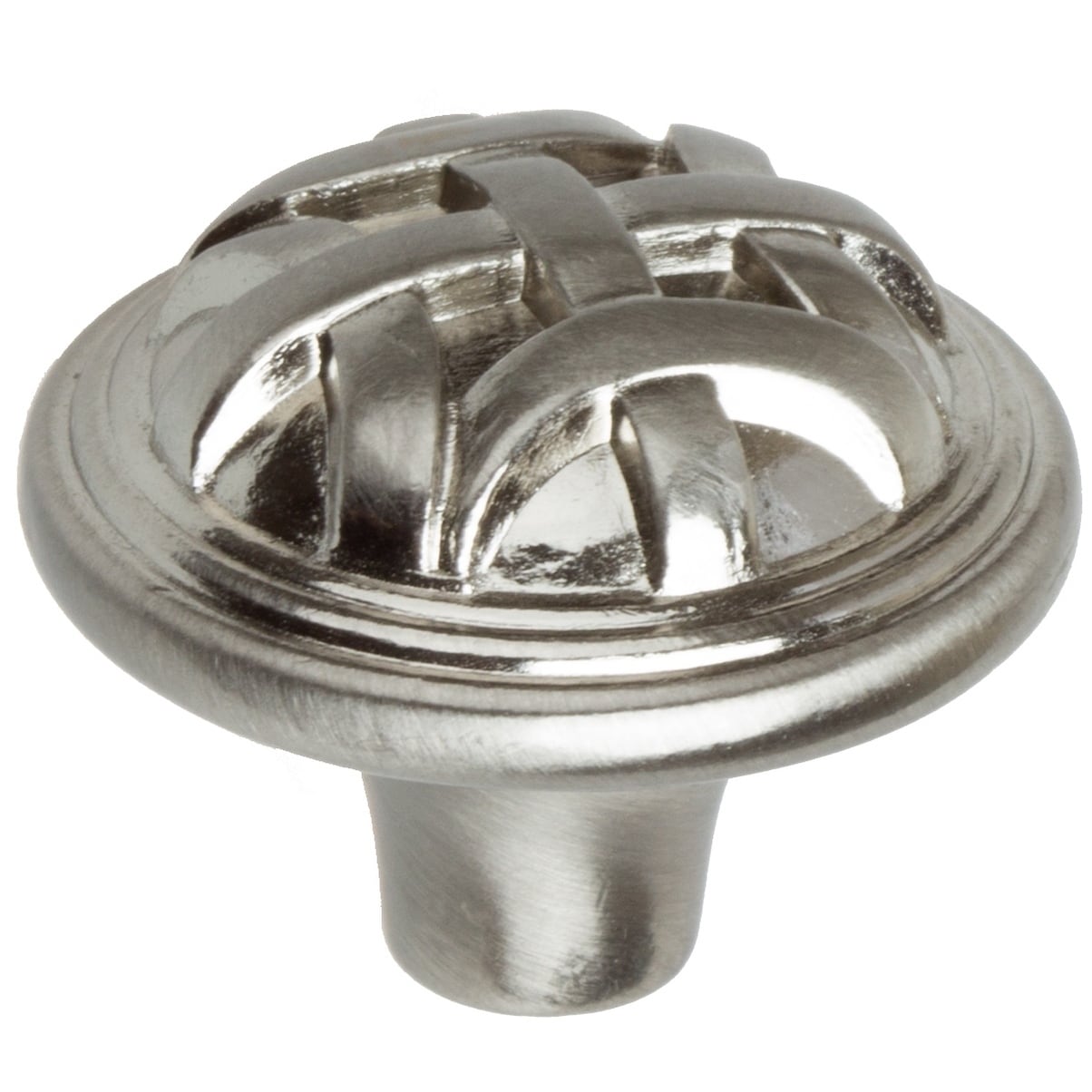 Gliderite 5 Pack 1 1 4 In. Satin Nickel Round Braided Cabinet Knobs Satin Nickel