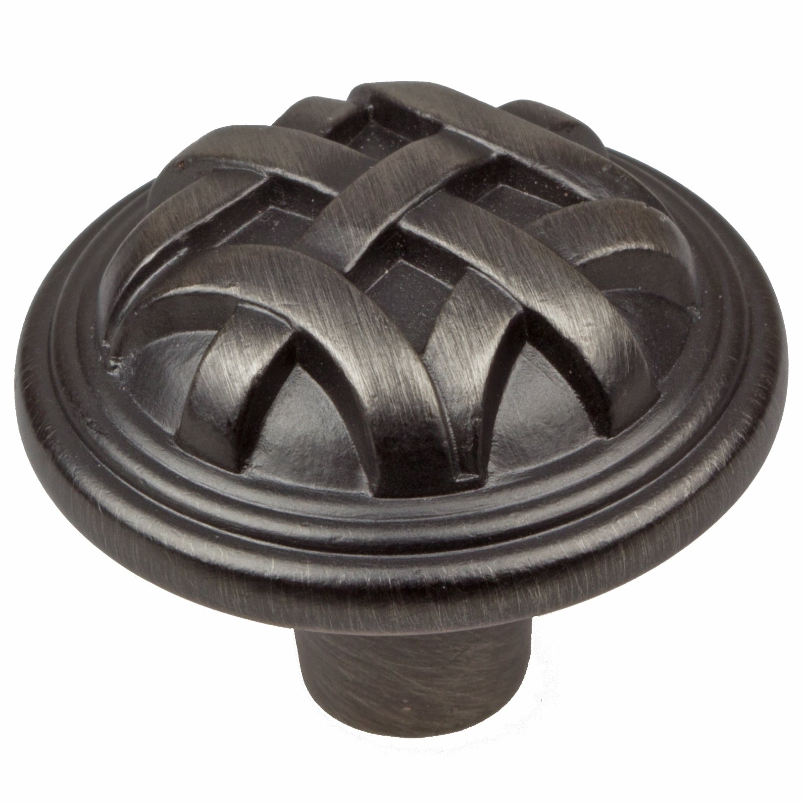 Gliderite 5 Pack 1 1 4 In. Satin Pewter Round Braided Cabinet Knobs Satin Pewter
