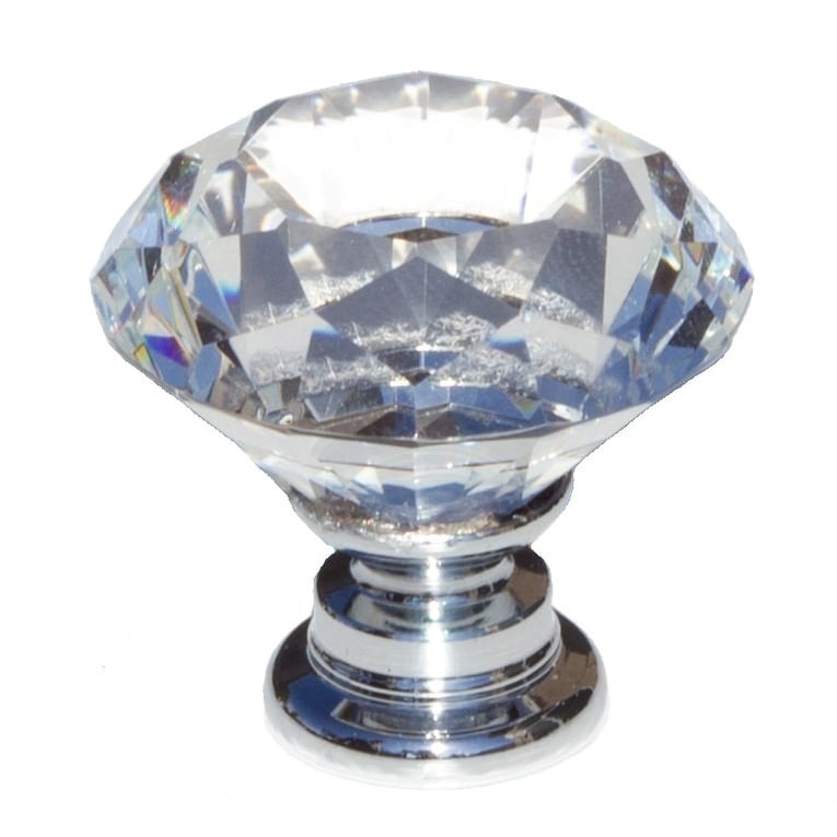 Gliderite 5 Pack 1 1 8 In. Diamond Crystal Cabinet Knobs Polished Chrome