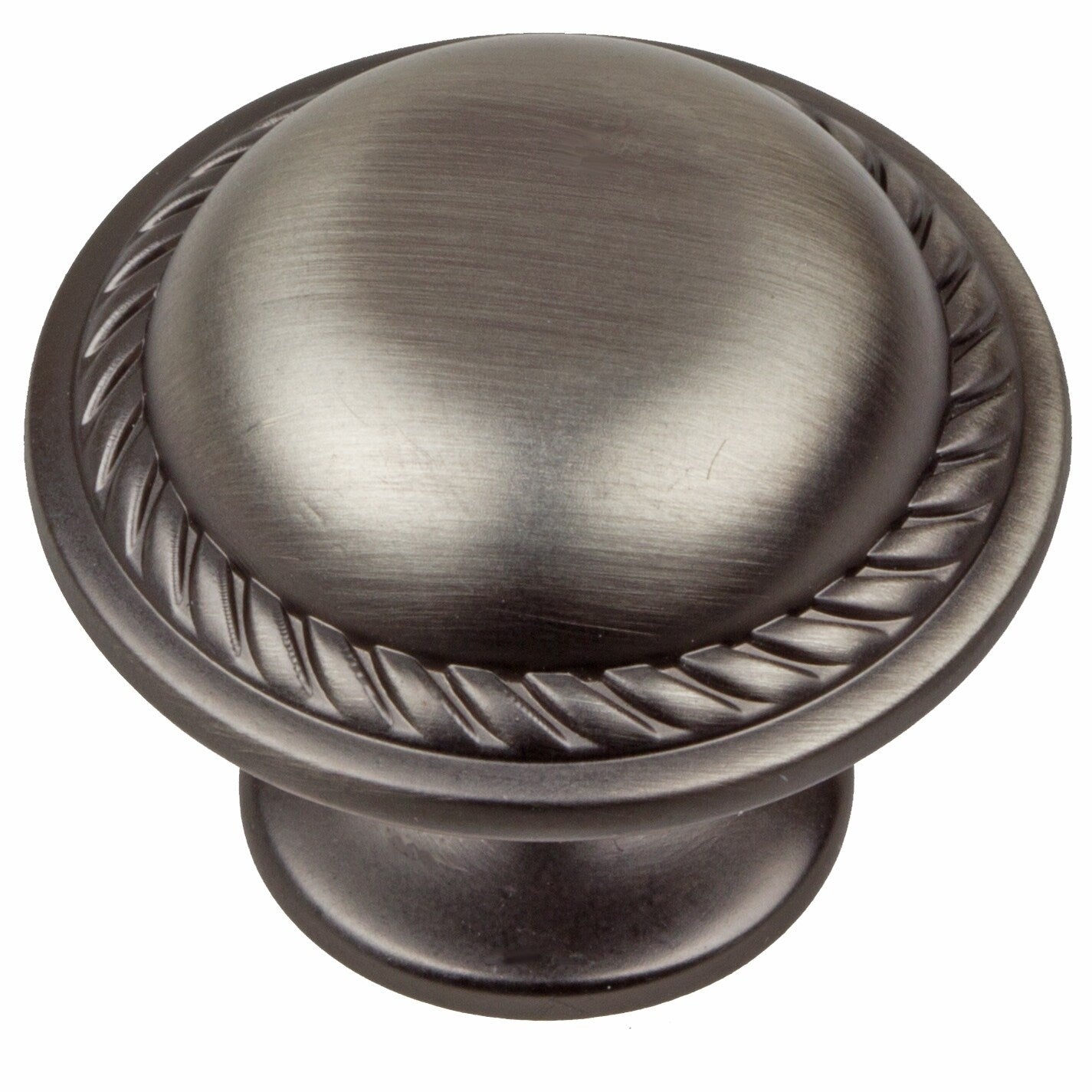 Gliderite 5 Pack 1 1 8 In. Satin Pewter Round Rope Cabinet Knobs Satin Pewter