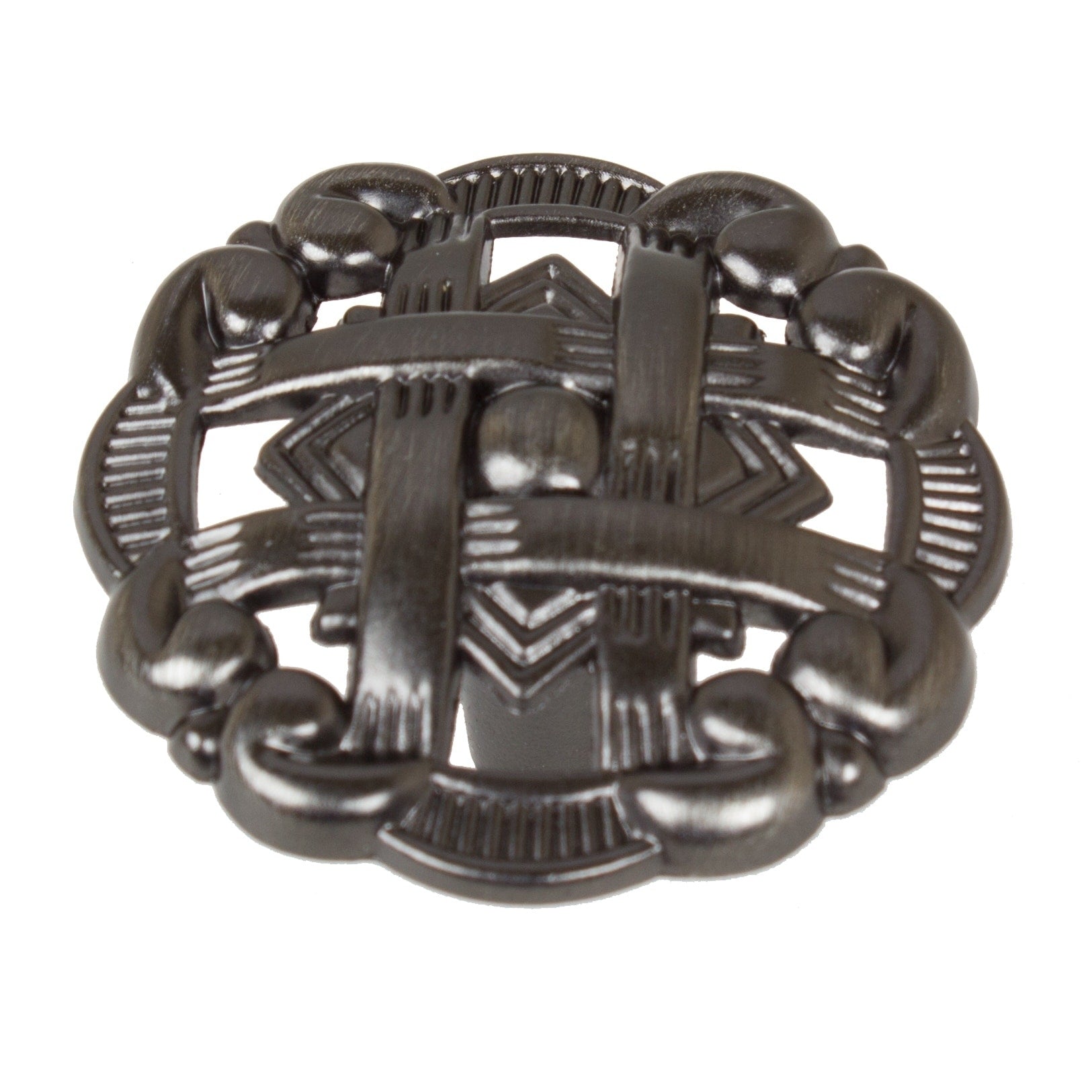 Gliderite 5 Pack 1 3 8 In. Brushed Pewter Celtic Medallion Cabinet Knobs Brushed Pewter