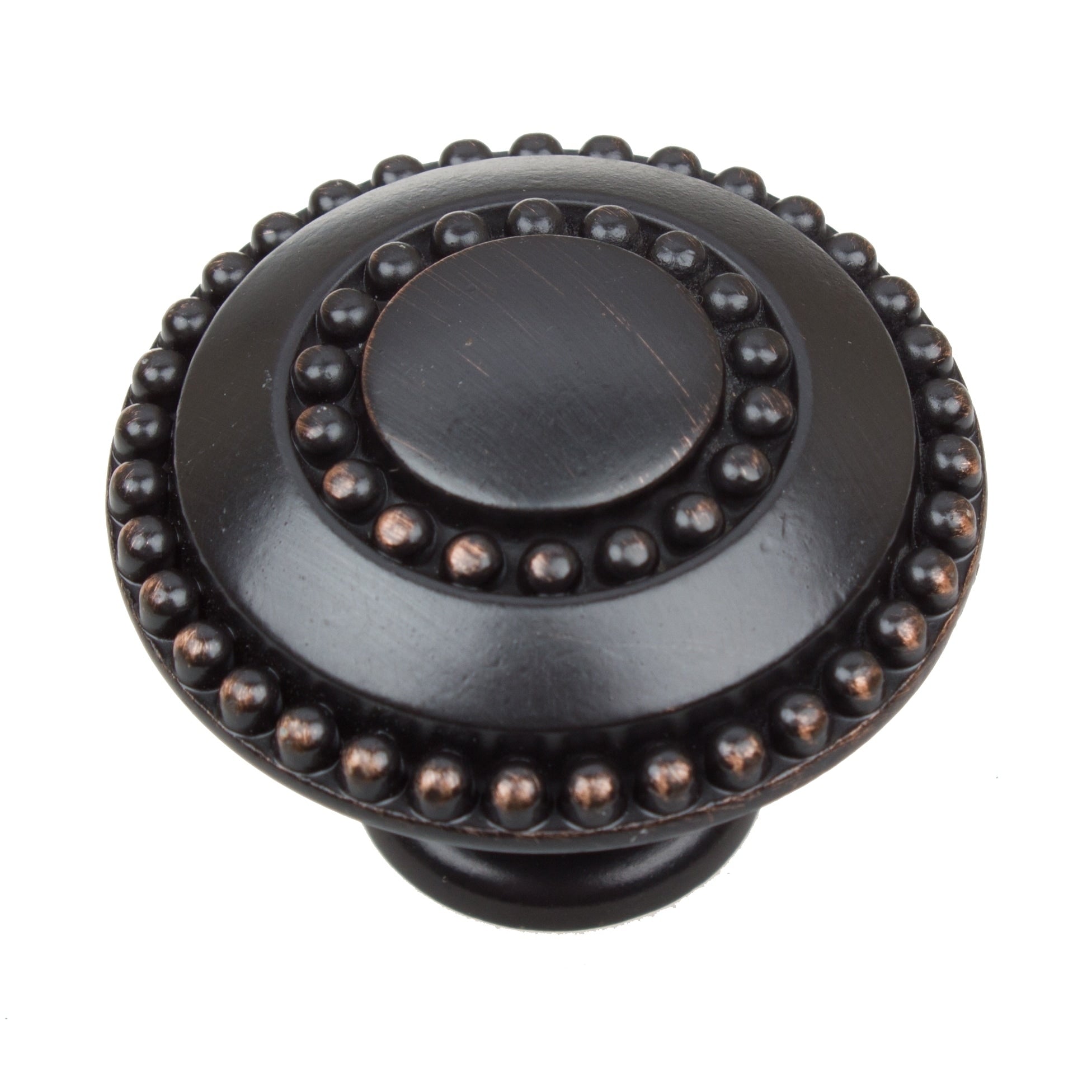 Gliderite 5 Pack 1 3 8 In. Oil Rubbed Bronze Round Beaded Ring Cabinet Knobs Oil Rubbed Bronze