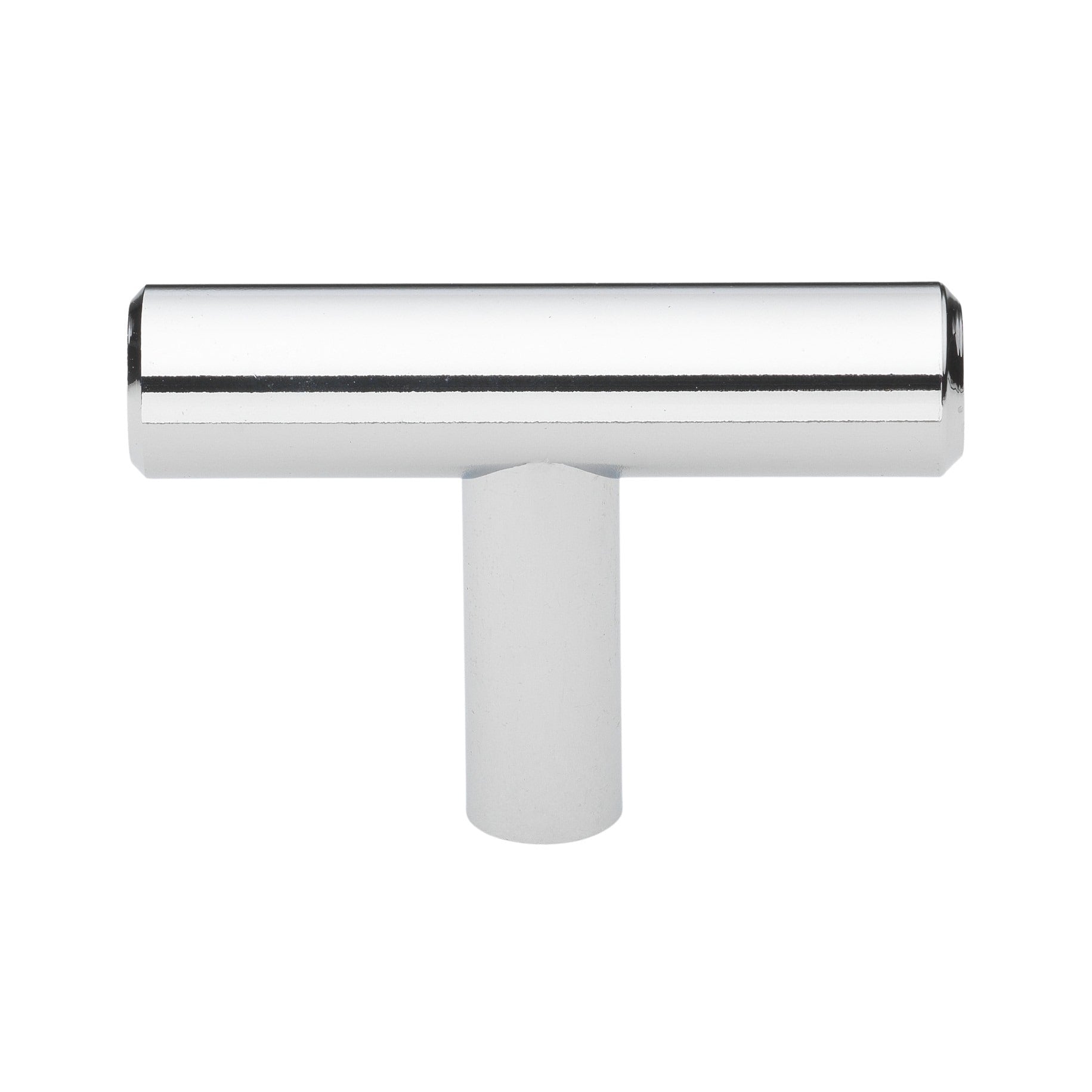 Gliderite 5 Pack 2 In Polished Chrome Solid Steel Cabinet T Knob Pulls Polished Chrome