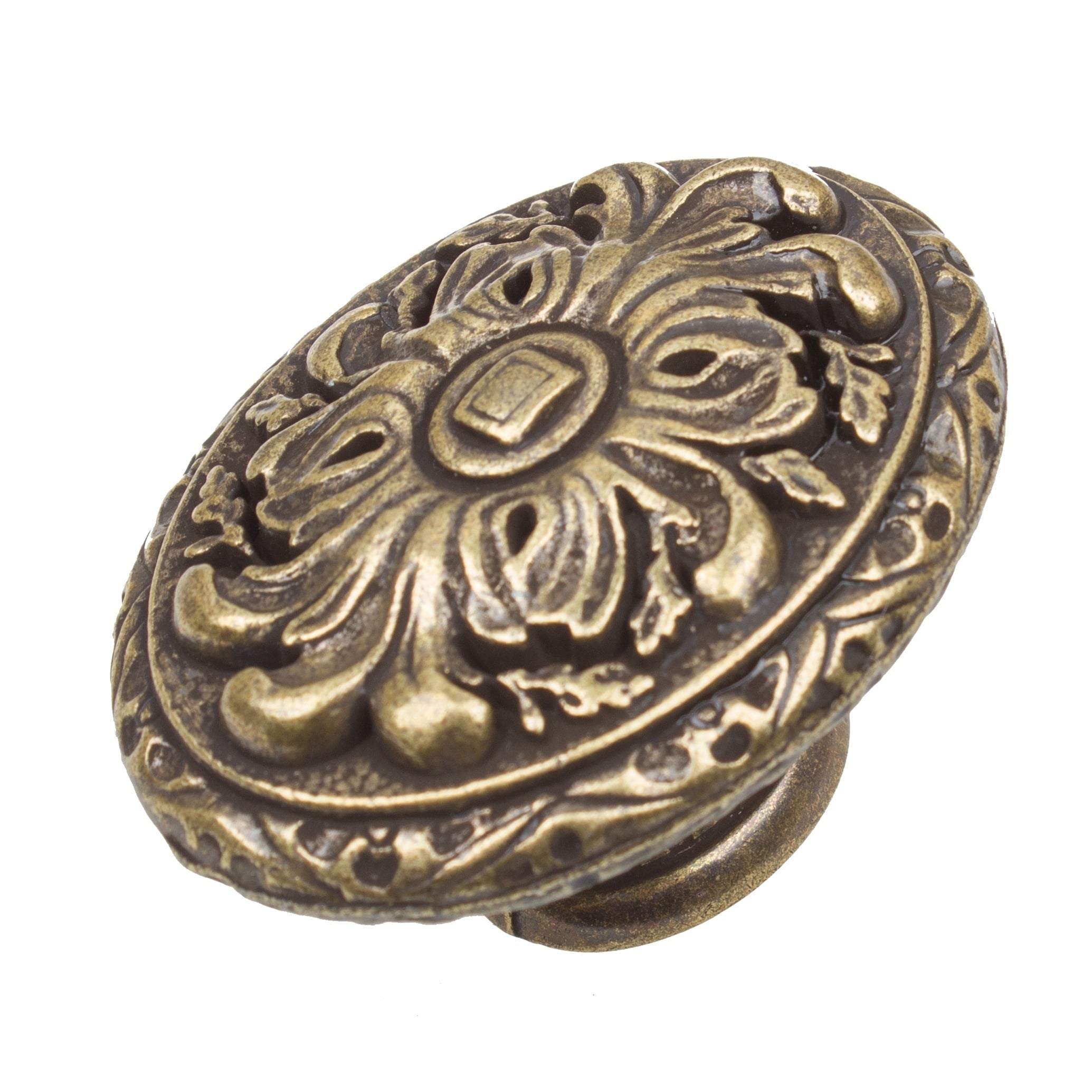 Gliderite 5 Pack 2 In. Antique Ornate Oval Cabinet Knobs