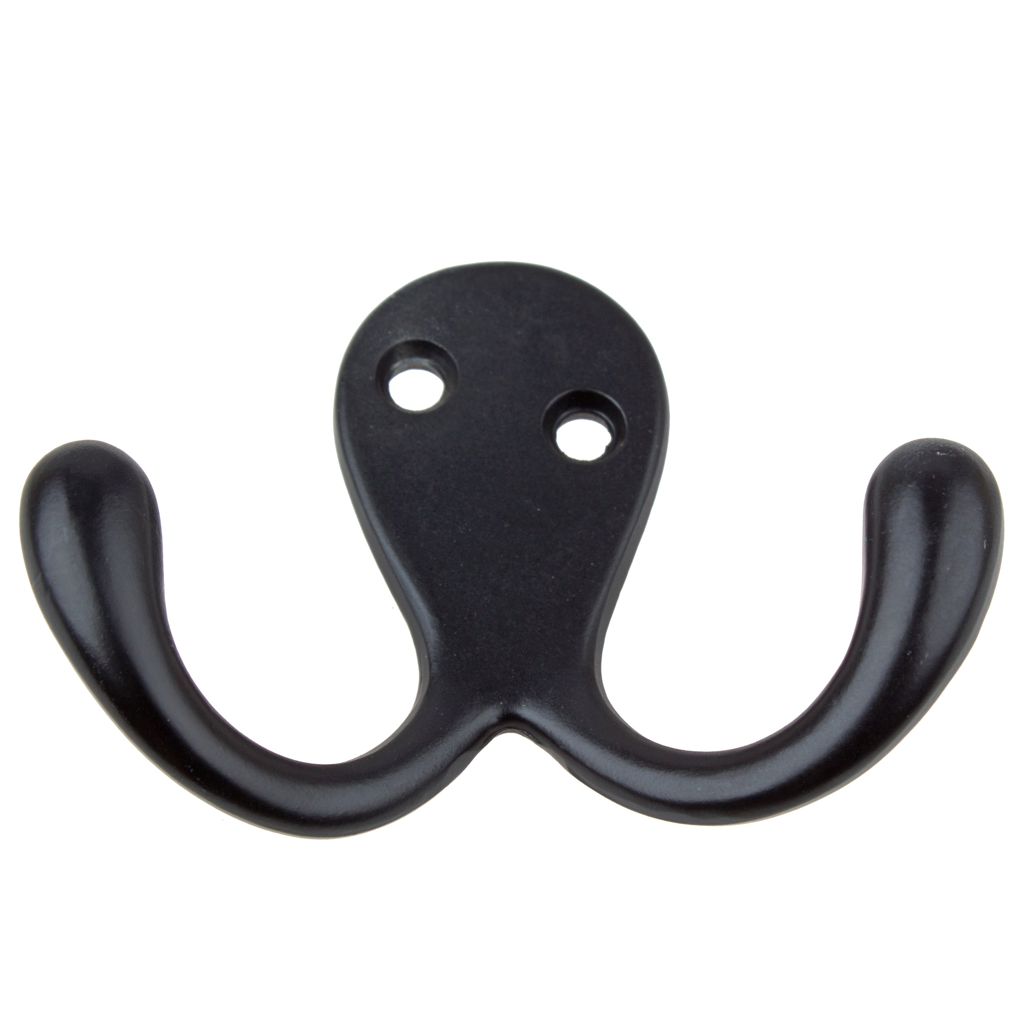 Gliderite 5 Pack 2 In. Matte Black Double Coat Hooks