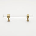 Gliderite 5 Pack 3 3 4 In. Center Clear Acrylic Satin Gold Pulls Satin Gold