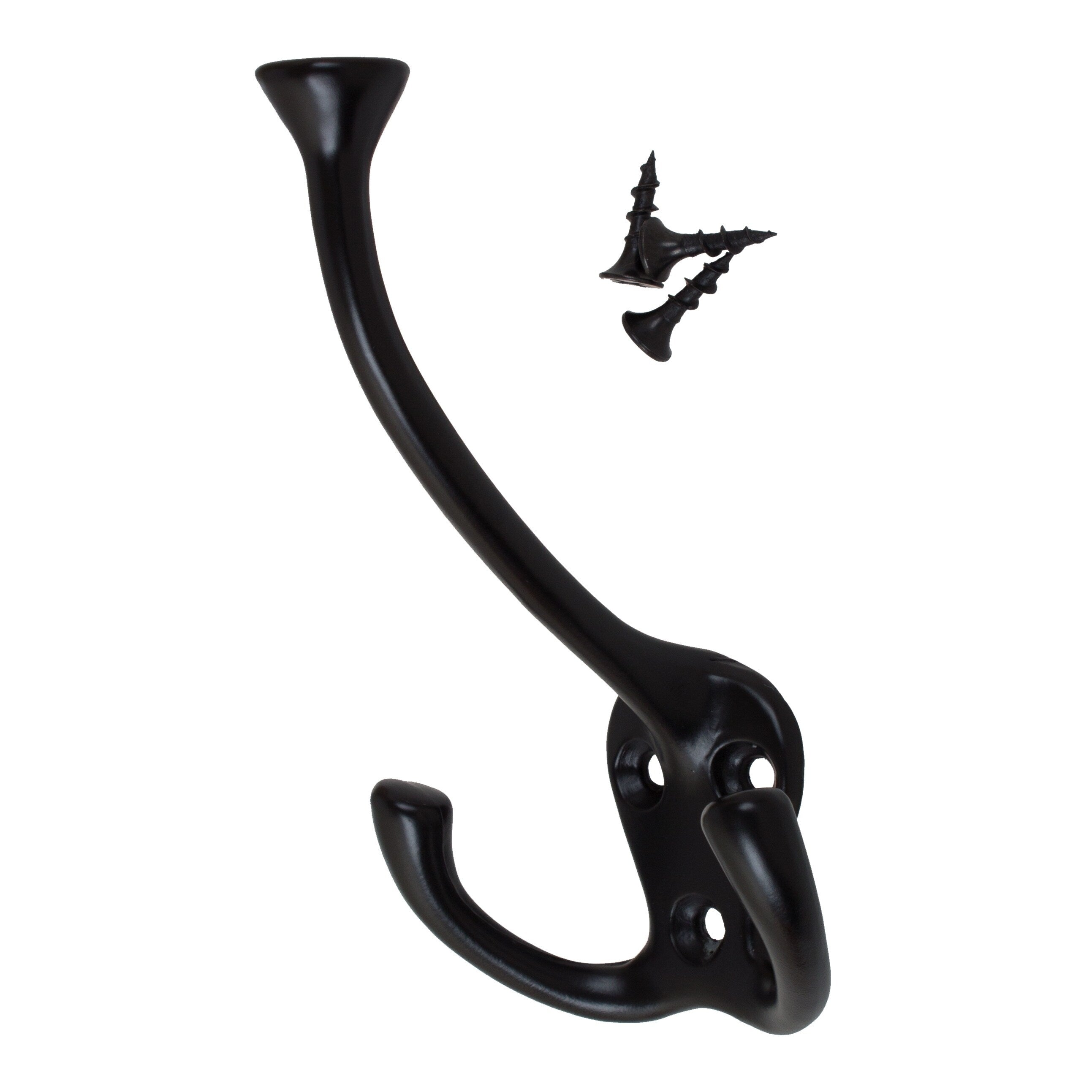 Gliderite 5 Pack 4 1 2 In. Matte Black Coat Tri Hooks