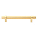 Gliderite 5 Pack 5 Inch Center To Center Solid Steel Euro Cabinet Pull Satin Gold N A