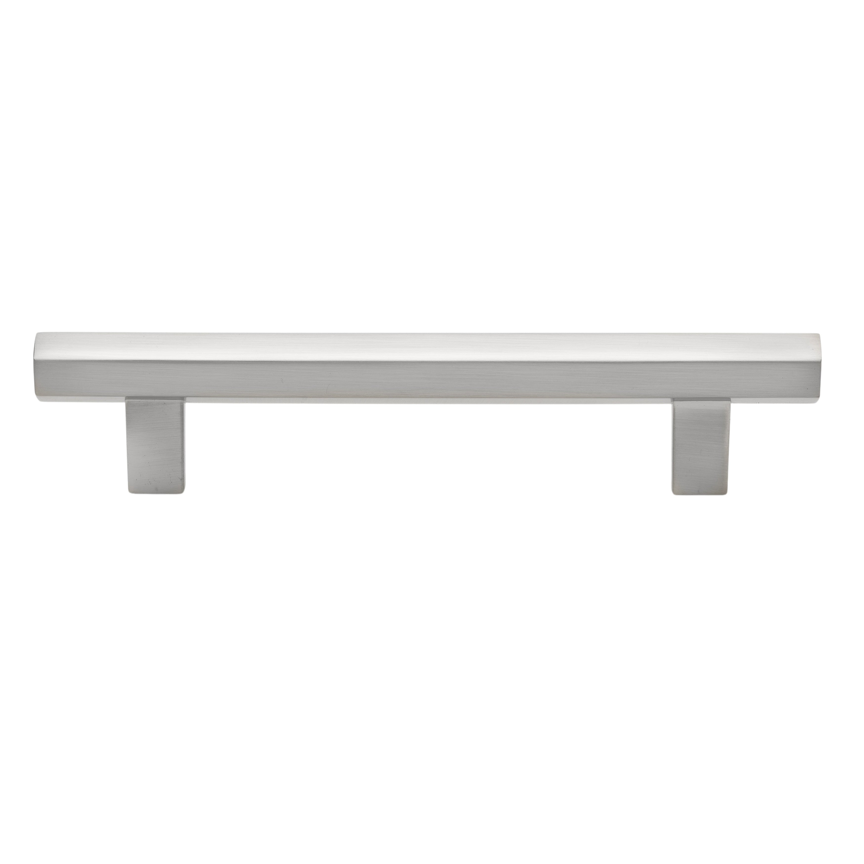 Gliderite 5 Inch Center Satin Nickel Solid Hexagon Bar Pulls 5 Pack Satin Nickel