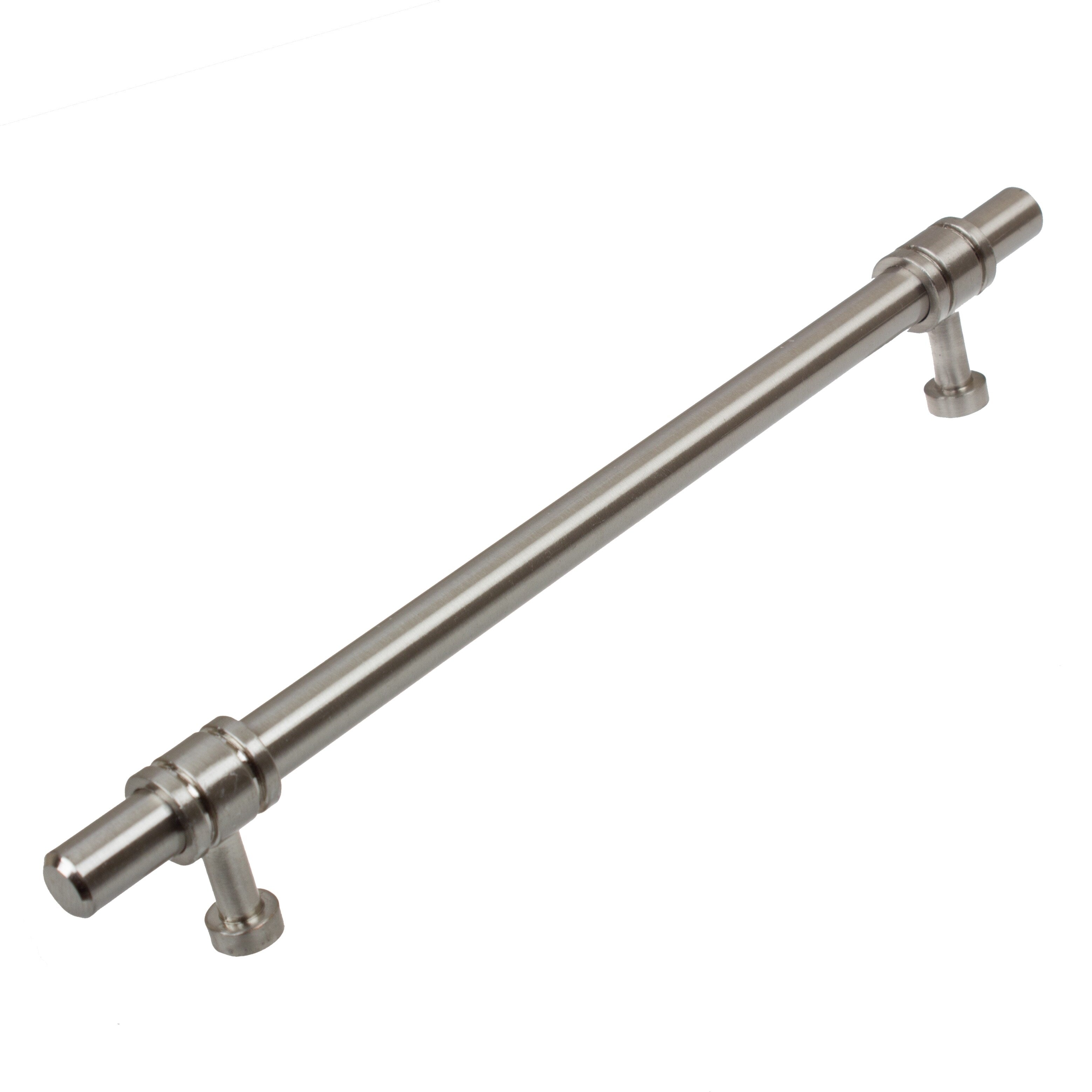 Gliderite 7.625 Inch Cc Satin Nickel Solid Steel Barrel Ring Cabinet Bar Pulls Pack Of 10 Or 25 7.625 Satin Nickel