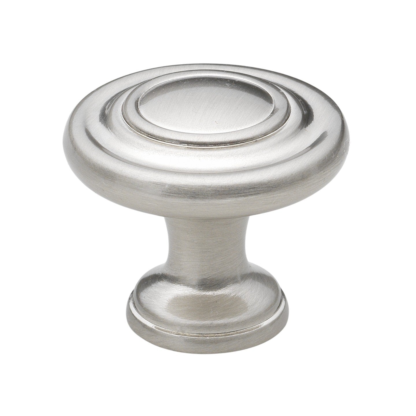 Gliderite1.25 Inch Satin Nickel Classic 3 Ring Round Cabinet Knobs Case Of 25