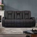 Glider Glam Sofa Recliner Armrest Storage Gray Charging Ports 1Pc