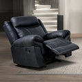 Glider Recliner Chair 1Pc Black Faux Leather Transitional