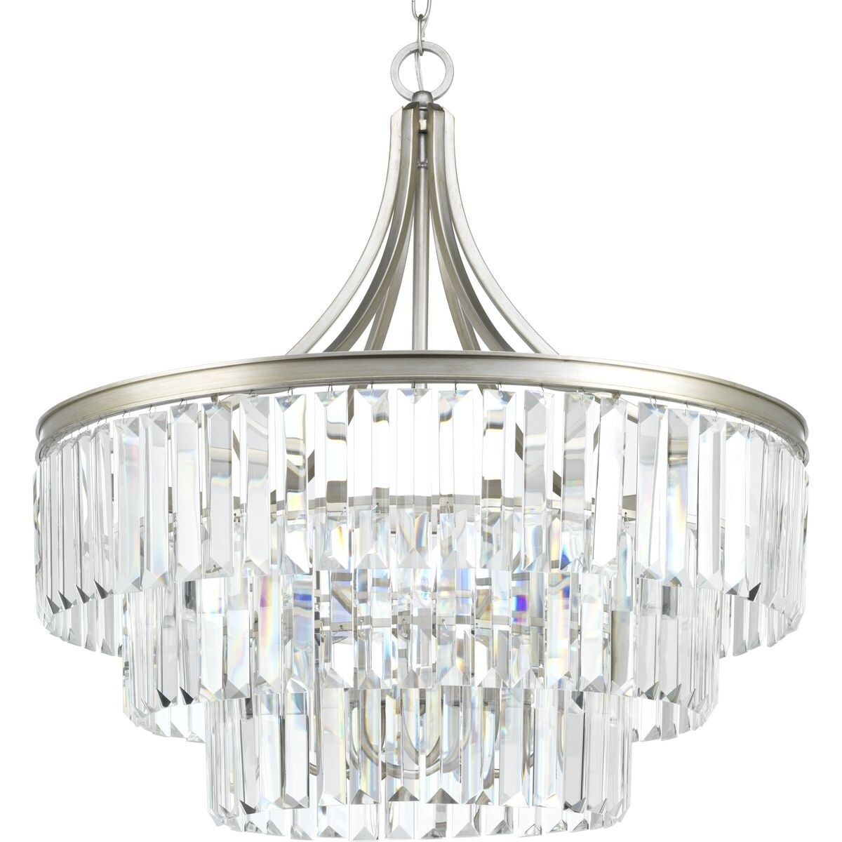 Glimmer Collection 6 Light Silver Ridge Pendant