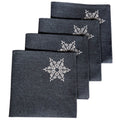 Glisten Snowflake Embroidered Christmas Napkins 20 By 20 Inch Set Of 4 Grey