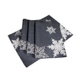 Glisten Snowflake Embroidered Christmas Placemats 14 By 20 Inch Set Of 4 Grey