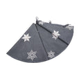 Glisten Snowflake Embroidered Christmas Tree Skirt 56 Inch Round Grey