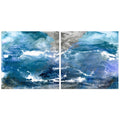Glistening Tide Abstract Wall Art Printed On Frameless Free Floating Tempered Glass Panel Blue
