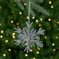 7.5 Silver Glitter Snowflake Christmas Ornament