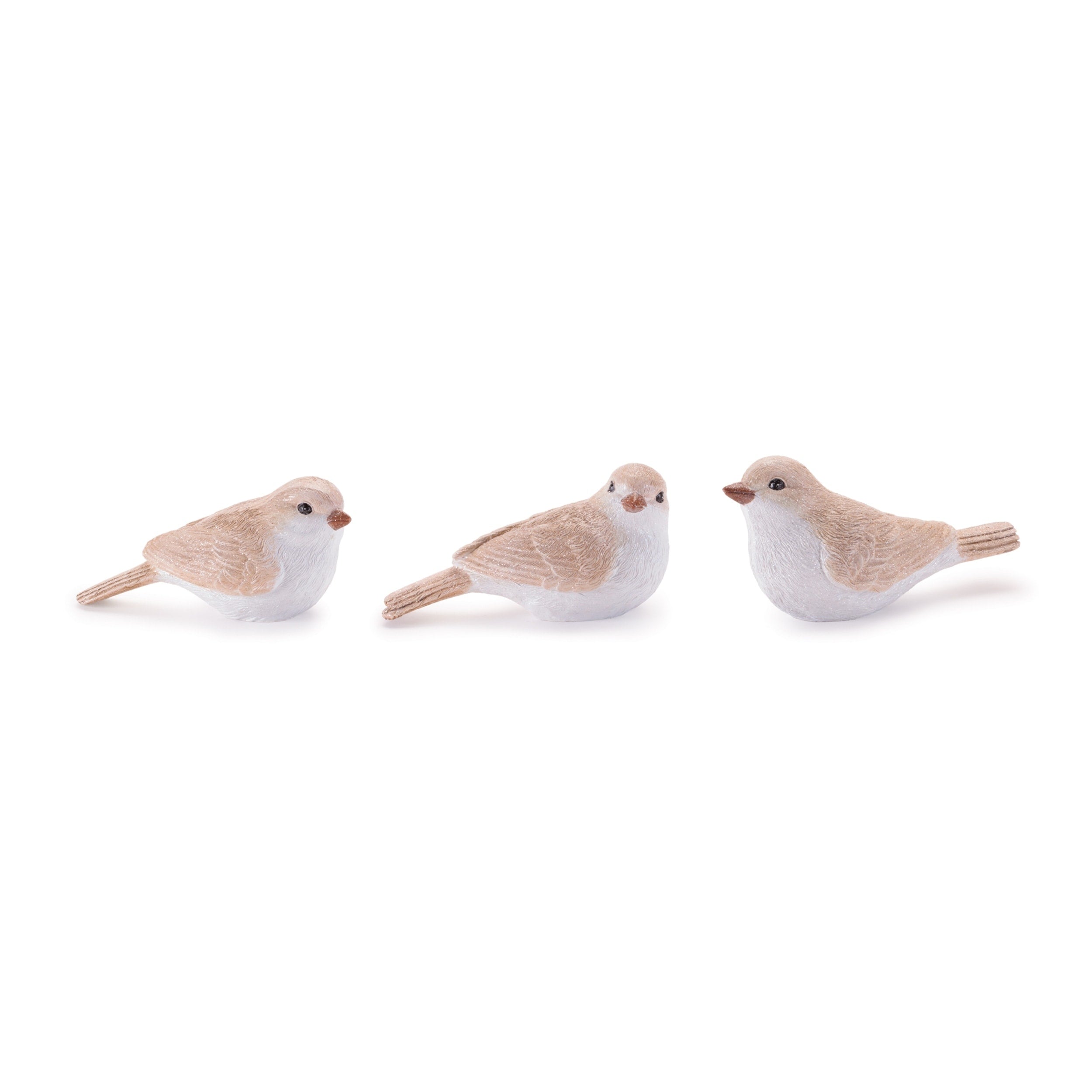 Glittered Bird Figurine Set Of 6