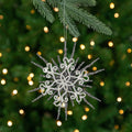 5.75 Rustic Glitter Snowflake Christmas Ornament