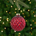 3.25 Red And Silver Glittered Glass Ball Christmas Ornament