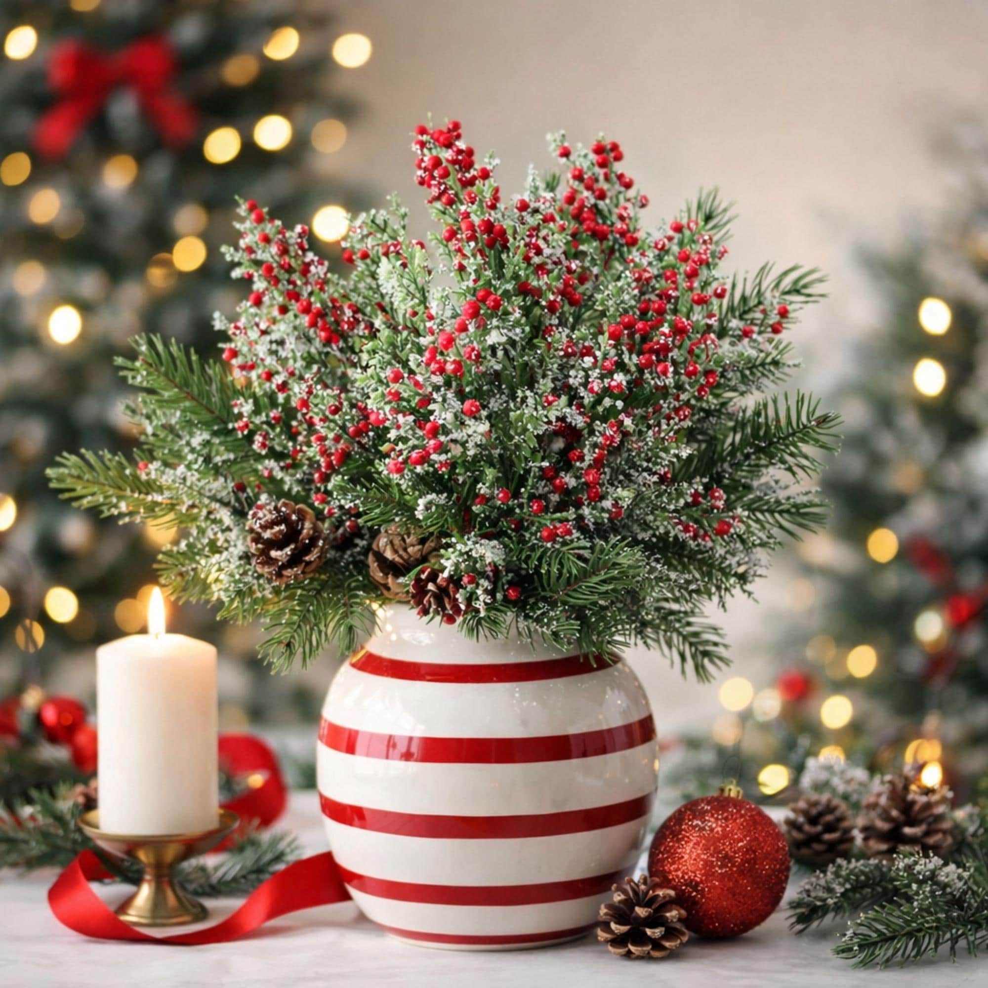 Glittered Juniper And Berries Artificial Christmas Spray 12