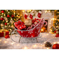 Glittered Snowflake Metal Sleigh Christmas Decoration 7.75 Red
