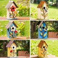 Glitzhome 10.24H Distressed Solid Wood Birdhouse W Flower