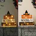 Glitzhome Halloween Wooden Lighted Witch Or Word Block Table Decor Multi