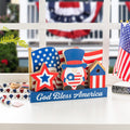 Glitzhome 11.75 L Patriotic Americana Wooden Block Table Decor