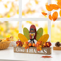 Glitzhome 11.75 L Thanksgiving Wooden Turkey Table Decor