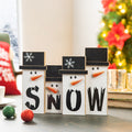 Glitzhome 11.7 L Wooden Christmas Snowman Family Table Decor