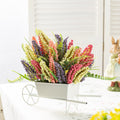 Glitzhome 11 H Pink Purple Yellow Mixed Heather Cart Centerpiece