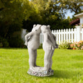 Glitzhome 15.25H Resin Two Kissing Frog Statue