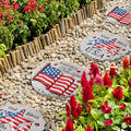 Glitzhome 2 Piece 10 D Patriotic Americana Cement Flag And Stars Stepping Stone