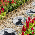 Glitzhome 2 Piece Cement Cat And Dog Textured Stepping Stones Garden Decor 10 In