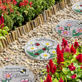 Glitzhome 2 Piece Cement Flower Textured Stepping Stones Garden Decor 10 In