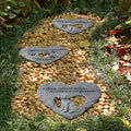 Glitzhome 2 Piece Cement Heart Shaped Paw Prints And Dog Memory Stepping Stones 10 In