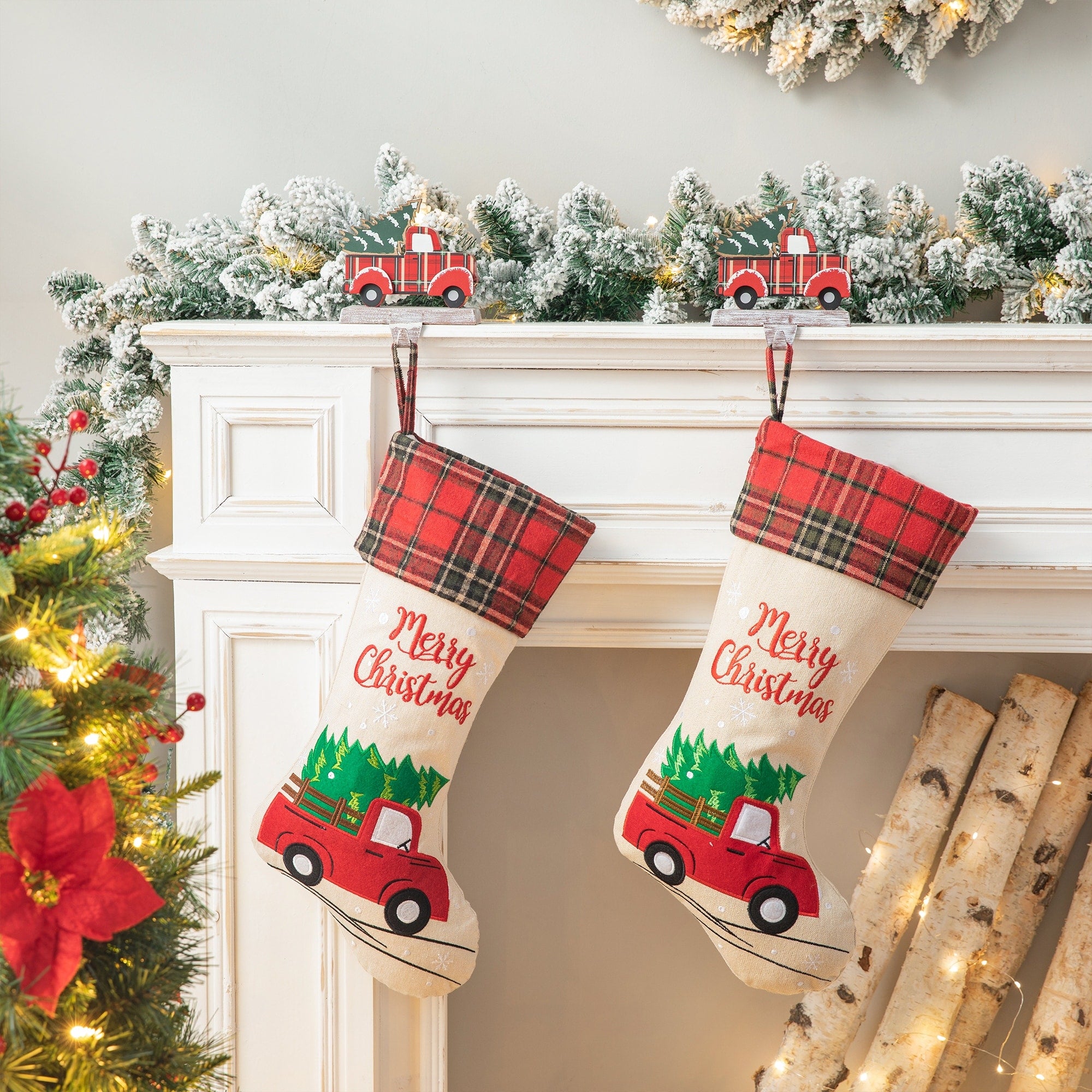 Glitzhome 21 L Fabric Christmas Decoation Stocking
