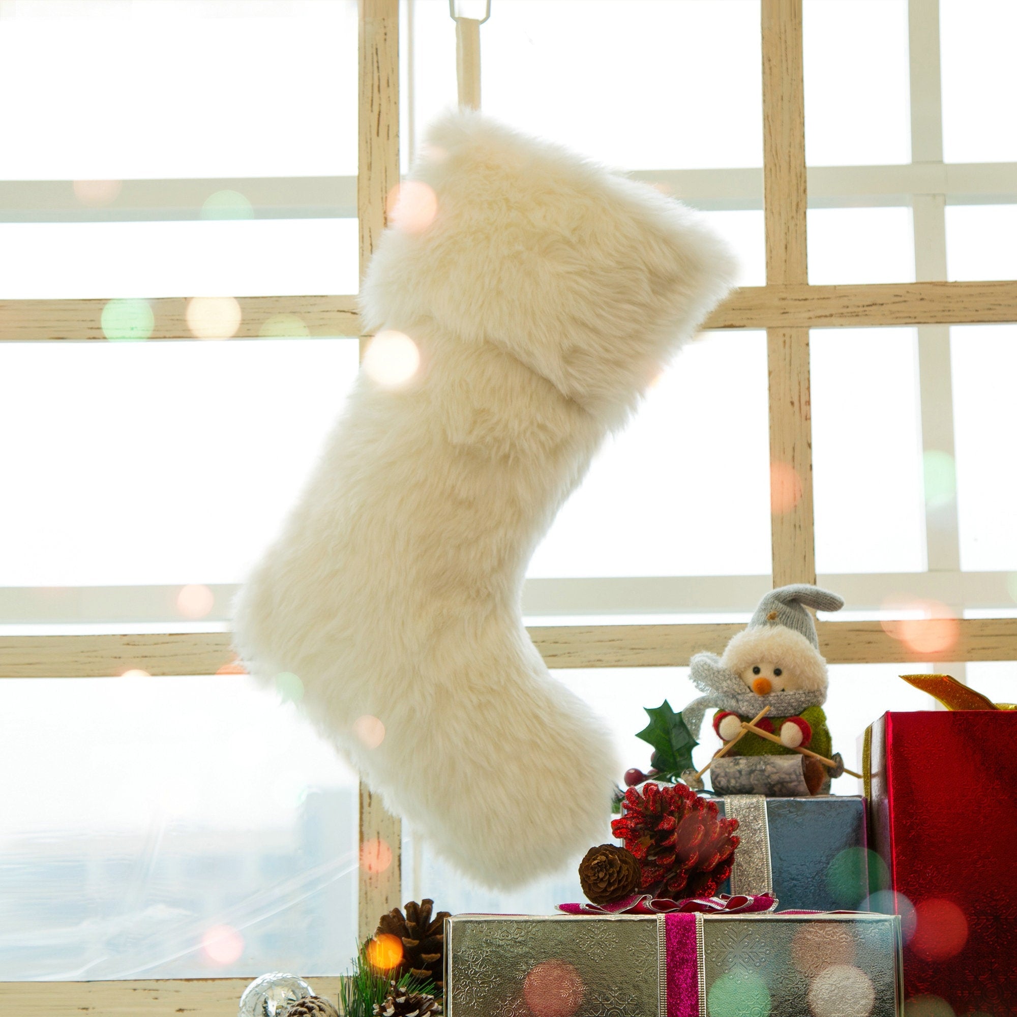 Glitzhome 21 L Plush Christmas Stocking