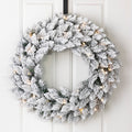 Glitzhome 24 D Pre Lit Christmas Wreath With Warm White Led Light