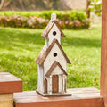 Glitzhome 23.62 H Oversized Rustic Wood White Birdhouse