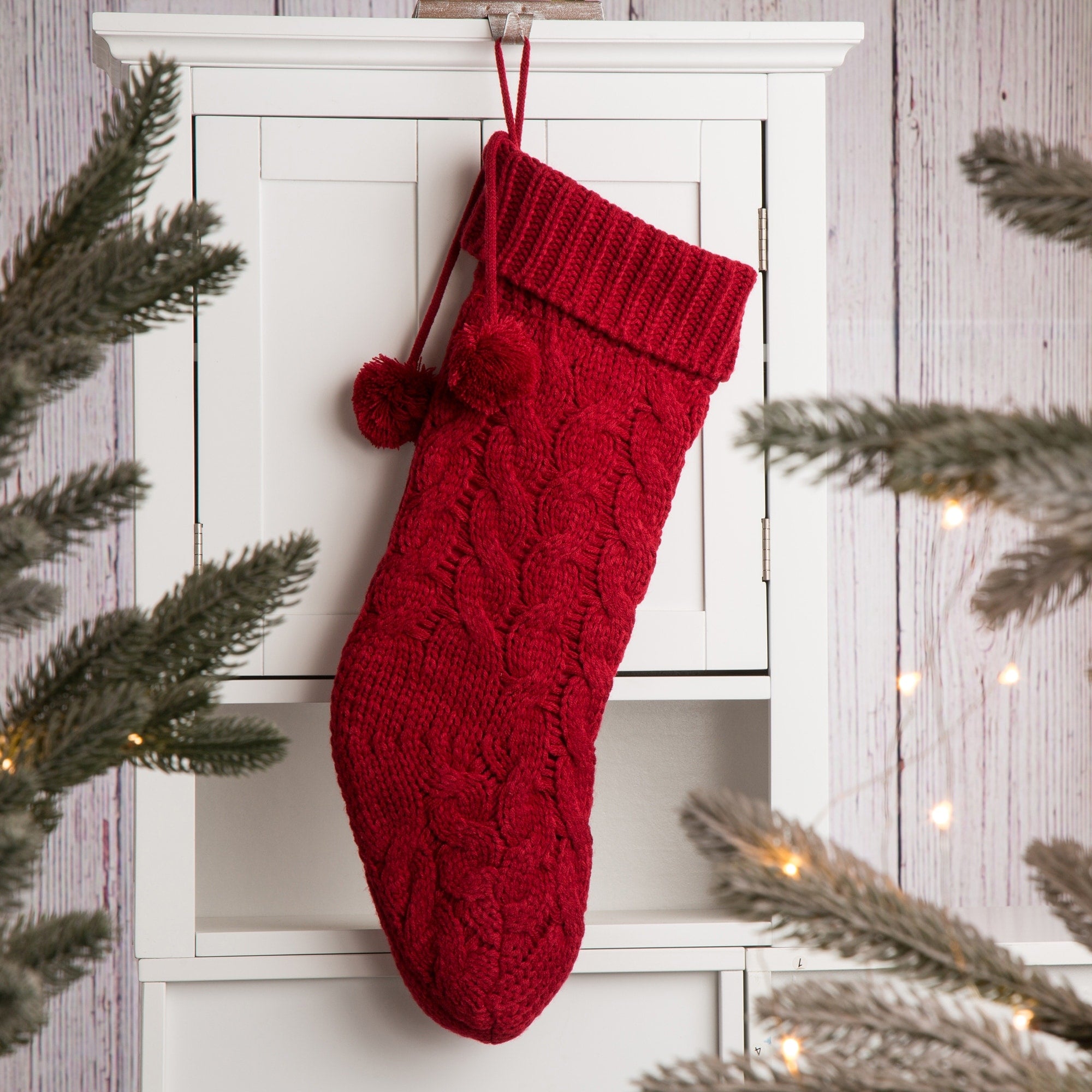 Glitzhome 24 L Knitted Christmas Stocking