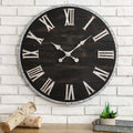 Glitzhome 27.56 D Oversized Farmhouse Wooden And Galvanized Wall Clock
