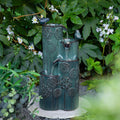 Glitzhome 27 H 4 Tier Led Ceramic Outdoor Floor Fountain With Birds Cobalt Blue Turquoise Dandelion Texture Vase Shaped
