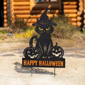 Glitzhome 30.25 H Halloween Metal Silhouette Cat Yard Stake