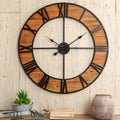 Glitzhome 30 D Oversized Farmhouse Wooden And Metal Wall Clock