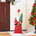 Glitzhome 30 H Christmas Chunky Wood Santa Porch Decor