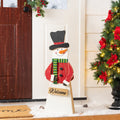 Glitzhome 30 H Christmas Chunky Wood Snowman Porch Decor